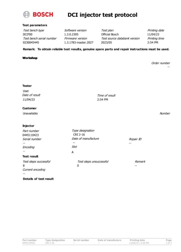 Calimoda Diesel Injector for Opel 2.0 CDTI – Bosch 0445110423 0986435237 - Image 4